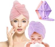 👒 aunina quick dry hair towel wraps, 2 pack 10x26 inch hair hat caps for women, highly absorbent turbans for drying curly, long, thick hair logo