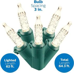 img 2 attached to 🎄 Philips 250 LED Warm White Christmas Lights: Green Wire, Storage Spool, Indoor/Outdoor Use, 64.33ft Length, 4" Bulb Spacing – String Lights for Christmas Tree