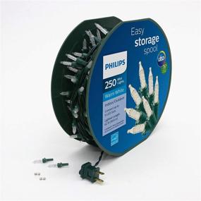 img 4 attached to 🎄 Philips 250 LED Warm White Christmas Lights: Green Wire, Storage Spool, Indoor/Outdoor Use, 64.33ft Length, 4" Bulb Spacing – String Lights for Christmas Tree