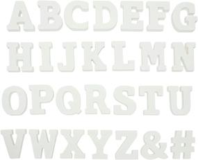 img 4 attached to 🔠 Table Top Wood Letter Alphabet Set - 3D, A-Z (3 inch, 54 Piece, White) - Perfect for Party Decor and More