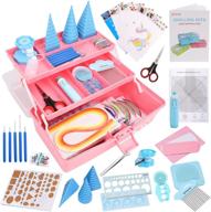 joyplus quilling kits for beginners: manual, 24 tools & supplies, durable storage, updated crimper, premium husking board & electronic pen - pink logo