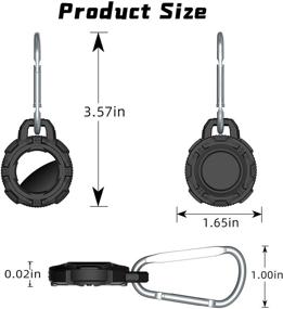 img 2 attached to 🔒 Enhanced Protection for AirTags 2021: 2-Pack Protective Case and Film with Keychain - Black