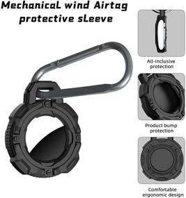 img 3 attached to 🔒 Enhanced Protection for AirTags 2021: 2-Pack Protective Case and Film with Keychain - Black