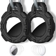 🔒 enhanced protection for airtags 2021: 2-pack protective case and film with keychain - black logo