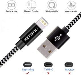 img 3 attached to High Quality iPhone Charger Cable 3Pack 3FT MFi Certified Sharllen Nylon Braided - Fast USB Charging Cell-Phone Lightning Wire Compatible with Multiple Apple Devices
