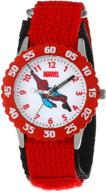 🕷️ marvel kids' spider-man time teacher stainless steel watch - w000104 logo