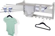 👕 bgt clothes drying rack - wall mount laundry room organizer with hooks & swing arms, 24" - metal laundry rack in silver logo