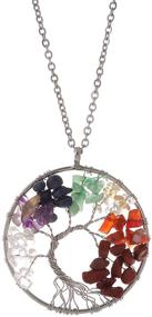 img 4 attached to HLmjever Chakras Gemstone Crystals Necklace
