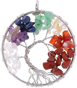 img 3 attached to HLmjever Chakras Gemstone Crystals Necklace