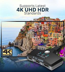 img 2 attached to 🔀 Fosmon 3-портовый HDMI-переключатель 4K 30 Гц: автоматическое переключение, 3x1 HD 1080P 60 Гц разветвительный хаб для Apple TV, Roku, PS4, Xbox One, Chromecast