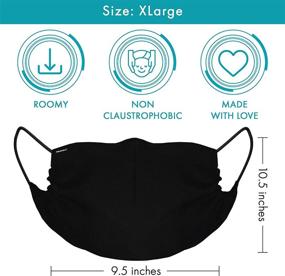 img 3 attached to 🧔 XL Gray Fashion Face Covering for Bearded Men (Extra Large Size, Grey) – MASHELE Reusable Cloth Mask