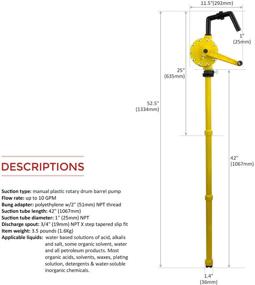 img 3 attached to 🔄 TRRP90P: All-in-One Plastic Rotary Drum Barrel Pump for Water Based and Petroleum Solutions