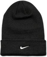 stay warm in style with the nike adult unisex stock cuffed knit beanie logo