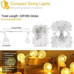 img 3 attached to 🔋✨ Battery Operated 33 FT Fairy String Lights with 80 LED Globe Balls - Decor for Bedroom, Patio, Indoor & Outdoor Party, Wedding, Christmas Tree, Garden, Lawn, Landscape - Remote Control - Warm White