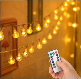 img 4 attached to 🔋✨ Battery Operated 33 FT Fairy String Lights with 80 LED Globe Balls - Decor for Bedroom, Patio, Indoor & Outdoor Party, Wedding, Christmas Tree, Garden, Lawn, Landscape - Remote Control - Warm White