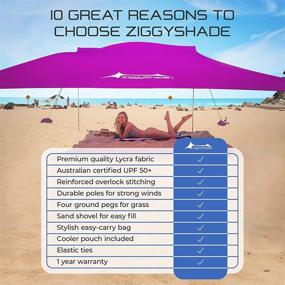 img 3 attached to 🏖️ ZiggyShade Family Beach Sunshade: Lightweight UPF50+ Sun Shade Tent with Sandbag Anchors & 4 Free Pegs, Large & Portable Canopy for Parks & Outdoor Fun