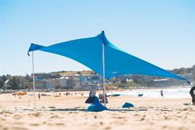 img 1 attached to 🏖️ ZiggyShade Family Beach Sunshade: Lightweight UPF50+ Sun Shade Tent with Sandbag Anchors & 4 Free Pegs, Large & Portable Canopy for Parks & Outdoor Fun