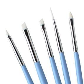 img 2 attached to 💅 Winstonia 15 Piece Assorted Nail Brushes Set 'Something Blue' for Nail Art, Gel, and Acrylic Application - Enhance Your Nail Creations with this Premium Tool Kit