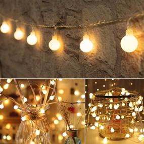 img 4 attached to Minetom Christmas Globe String Lights, 33 Feet 100 LED Fairy String Lights Plug-in, 8 Modes 🎄 with Remote Control, Mini Globe Lights for Indoor Outdoor Bedroom Party Wedding Christmas Tree Decorations, Warm White