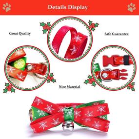 img 2 attached to 🎁 Fayoo Christmas Cat Collar Pet Bow Tie with Bell - Kitty and Kitten Safety Buckle Nylon Collar - Accessory Gift for Cats (2 Pack)