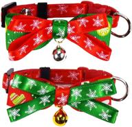 🎁 fayoo christmas cat collar pet bow tie with bell - kitty and kitten safety buckle nylon collar - accessory gift for cats (2 pack) logo