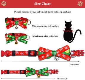 img 3 attached to 🎁 Fayoo Christmas Cat Collar Pet Bow Tie with Bell - Kitty and Kitten Safety Buckle Nylon Collar - Accessory Gift for Cats (2 Pack)