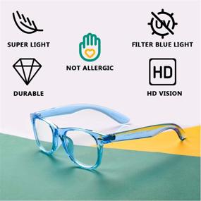 img 2 attached to 👓 Optimize Eye Health and Focus with FONHCOO Blue Light Blocking Glasses for Kids (Age 3-15)