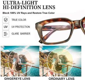 img 1 attached to 👓 2-Pack GINGEREYE Oversized Women's Reading Glasses: Retro Oprah Style, Blue Light Blocking Reader +1.50, Anti Glare Eyeglasses with Spring Hinge