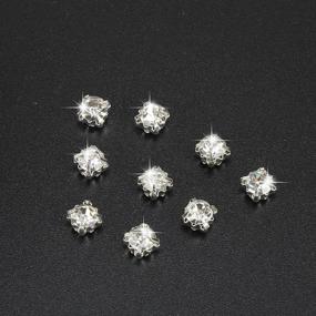 img 3 attached to 1500 Pieces 3mm Sew On Crystal White Rhinestones - Glass Rhinestone with Silver Plated Metal Back Prong Setting for Costumes, Clothing, Dresses, Earrings, Belts, and Shoes