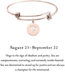 img 3 attached to 🔮 Stylish KUIYAI Zodiac Sign Bracelet: Rose Gold Astrology Charm, Perfect Birthday Gift for Women