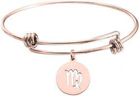 img 4 attached to 🔮 Stylish KUIYAI Zodiac Sign Bracelet: Rose Gold Astrology Charm, Perfect Birthday Gift for Women