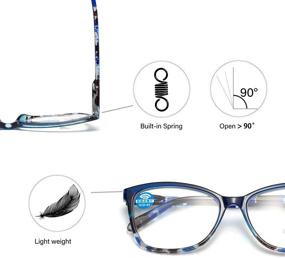 img 1 attached to 👓 Blue Light Blocking Progressive Multifocal Reading Glasses with Spring Hinge - Readers for Women & Men (Eyeglasses 3251003)