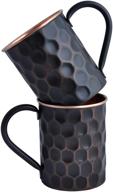 🍹 enhance your moscow mules with staglife's black diamond copper mugs & cups - hammered finish set of 2 logo