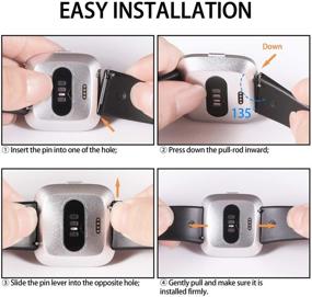 img 1 attached to 🏃 Еseekgo 3-пак спортивных силиконовых заменяемых ремешков для Fitbit Versa Series - Дышащие, Мягкие, и Совместимые с Versa 2, Versa Lite и Special Edition - Подходят для Мужчин и Женщин
