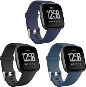 img 4 attached to 🏃 Еseekgo 3-пак спортивных силиконовых заменяемых ремешков для Fitbit Versa Series - Дышащие, Мягкие, и Совместимые с Versa 2, Versa Lite и Special Edition - Подходят для Мужчин и Женщин