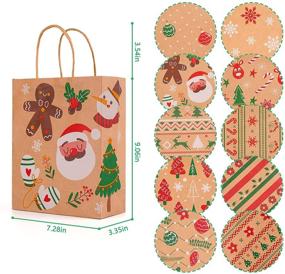img 3 attached to 🎁 Christmas Kraft Gift Bags: Assorted Prints for Xmas Goody Bags, Treat Boxes, and Party Favors