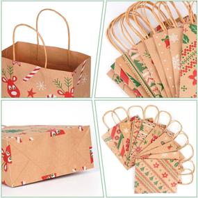 img 2 attached to 🎁 Рождественские подарочные сумки Kraft: разнообразные принты для Рождественских пакетов с угощениями, коробок с подарками и вечеринок.