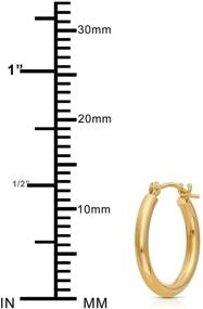 img 1 attached to 💍 0.5-inch Diameter 14k Gold Half-Inch Hoop Earrings