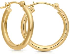 img 4 attached to 💍 0.5-inch Diameter 14k Gold Half-Inch Hoop Earrings