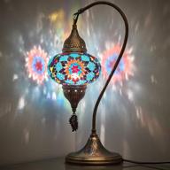 turkish moroccan tiffany style handmade colorful mosaic table desk bedside night swan neck lamp light lampshade lighting & ceiling fans logo