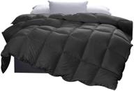 🛏️ grey twin size marshmallow dream excellent goose down comforter - soft all-cotton shell, quilted reversible duvet insert or stand alone - wrinkle resistance, 68''x90'' logo