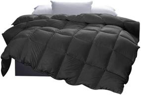 img 4 attached to 🛏️ Grey Twin Size Marshmallow Dream Excellent Goose Down Comforter - Soft All-Cotton Shell, Quilted Reversible Duvet Insert or Stand Alone - Wrinkle Resistance, 68''x90''