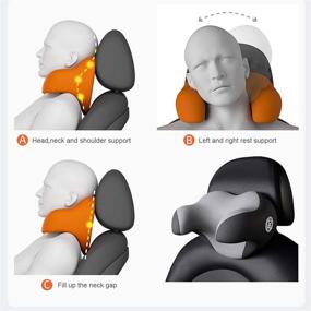 img 2 attached to 🚗 Dollox Car Headrest Pillow - Memory Foam Neck Support for Neck Pain Relief | U-Shape Ergonomic Design Travel Pillow for Resting & Sleeping in Car or Office