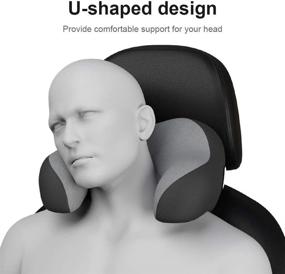 img 3 attached to 🚗 Dollox Car Headrest Pillow - Memory Foam Neck Support for Neck Pain Relief | U-Shape Ergonomic Design Travel Pillow for Resting & Sleeping in Car or Office