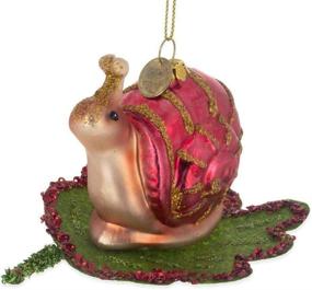 img 2 attached to 🐌 Exquisite BestPysanky Snail On a Green Leaf Glass Christmas Ornament - 2.6 Inches [2022 Edition]