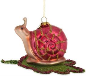 img 3 attached to 🐌 Exquisite BestPysanky Snail On a Green Leaf Glass Christmas Ornament - 2.6 Inches [2022 Edition]