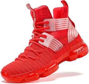 img 4 attached to 👟 Ultimate Footwear for Active Boys: Basketball Comfort Sneakers - Breathable & Non-Slip