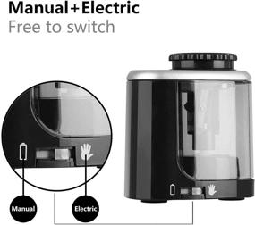 img 1 attached to 🖊️ Электрическая точилка для карандашей Hoffeemann: Высокоскоростная автоматическая точилка для дома, офиса, класса - идеальна для цветных и графитовых карандашей (черный 6-8 мм)