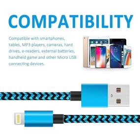 img 3 attached to 📱 TIKRO Apple MFi Certified iPhone Charger - 5 Pack, 6FT Nylon Woven Lightning Cable for High-Speed Data Sync, Compatible with iPhone 12 11 Pro Max X 8 7 6S Plus SE - Color