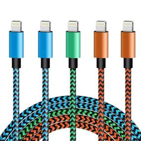 img 4 attached to 📱 TIKRO Apple MFi Certified iPhone Charger - 5 Pack, 6FT Nylon Woven Lightning Cable for High-Speed Data Sync, Compatible with iPhone 12 11 Pro Max X 8 7 6S Plus SE - Color
